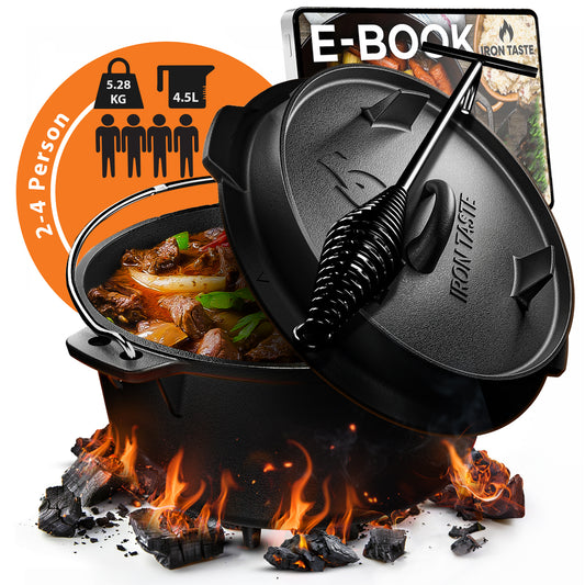 Dutch Oven 4.5l Ohne Füße | Oven Praktischem Deckelheber | Iron Taste
